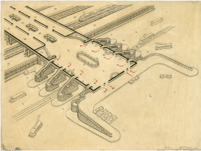 Moscow Kursky Railway Station. 2nd (higher) prize at the All-Union competition, 1932