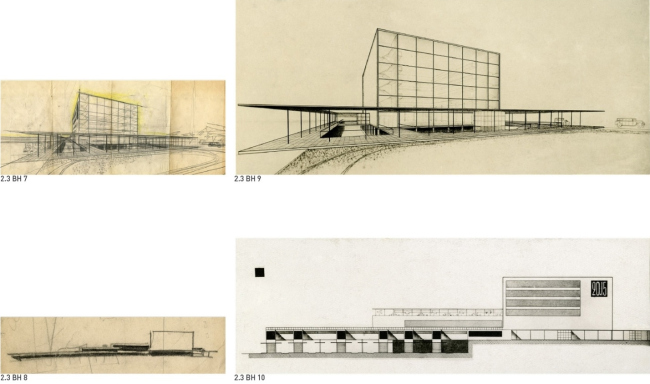 The railway station in Novosibirsk, 1930. All-Union competition. 2nd prize.