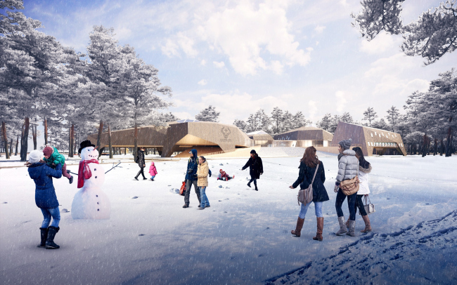 Concept of a tourist cluster in the settlement of Oymyakon, the winning project