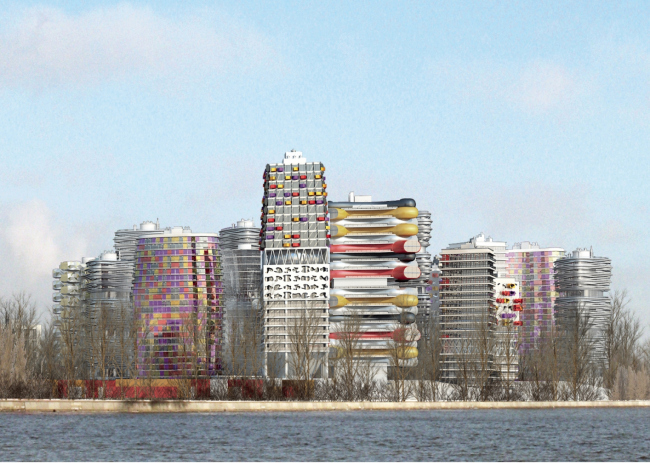The competition project for developing stages 3-5 of the Moscow city technopark Nagatino-ZIL as integrated construction. 2014.