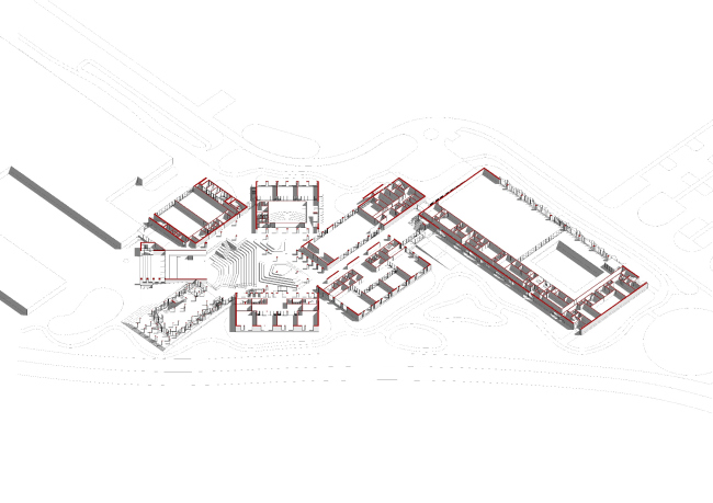 E.M. Primakov Gymnasium, 2nd stage. The axonometric drawing