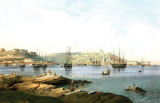 Carlo Bossoli. Sevastopol. Vew from the north side of the city. The 1850′s. The opening slide of the project