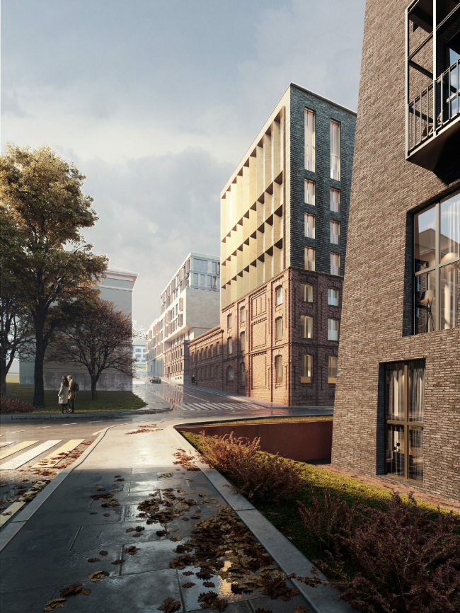 The reconstruction project in the Bolshoy Nikolovorobinsky Alley. The building is converted into a housing complex.