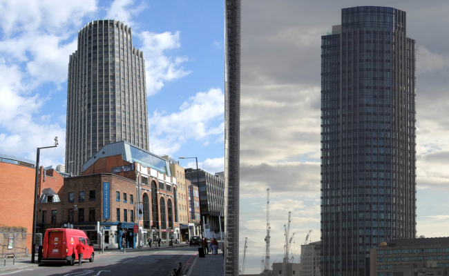 Southbank Tower до и после превращения в жилье по проекту KPF в 2015
