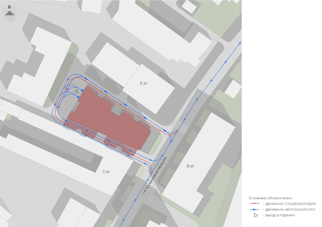 The high-end residential complex in the 1st Truzhenikov Lane. Location plan