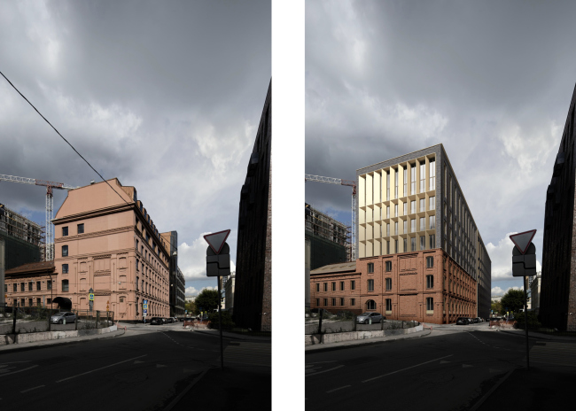 The reconstruction project in the Bolshoy Nikolovorobinsky Alley. The building is converted into a housing complex.