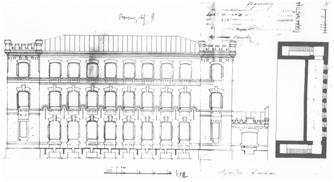 Фасад строения по Тессинскому переулку, 1890 г.
