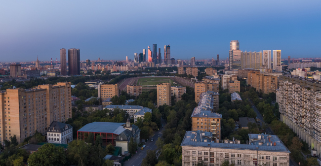 Views from the windows of the future apartment complex Alcon Tower