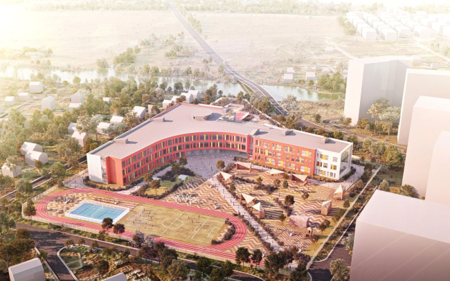 The school and the kindergarten within Spanish Quarters housing complex