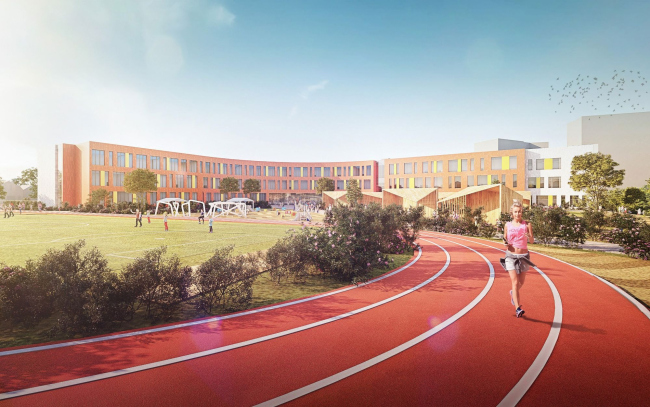 The school and the kindergarten within Spanish Quarters housing complex