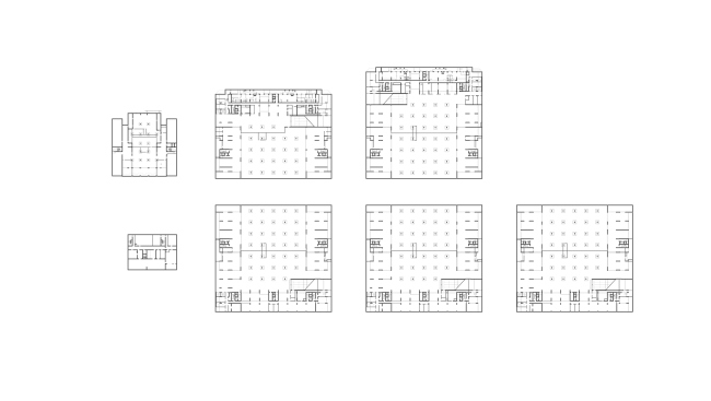 �HOMECITY� housing complex. Plan of the -1st floor. The areaways are seen on the plans of Buildings 1 and 2