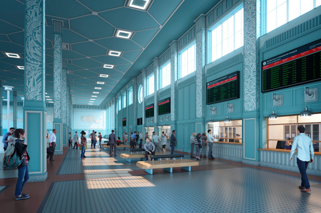 Синий зал. Реконструкция железнодорожного вокзала в городе Иваново