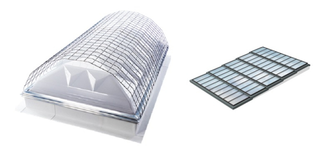  Commercial Dynamic Dome Skylight (CD/CG) for roof slopes 0  60 degrees,  Step Longlight 5-25