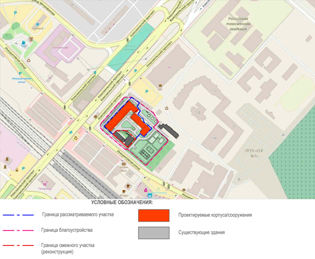 The location plan. Oblaka housing complex