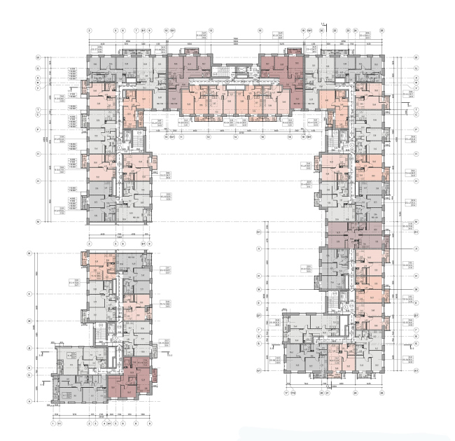 Plan of the standard floor. New Peter residential area
