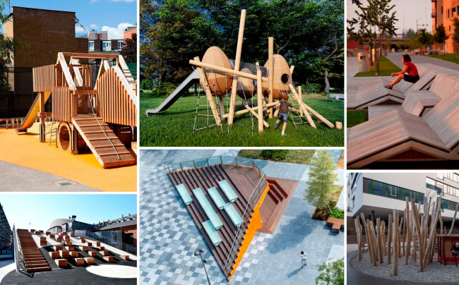 Examples of small architectural forms.  Residential complex "In the heart of Pushkino"