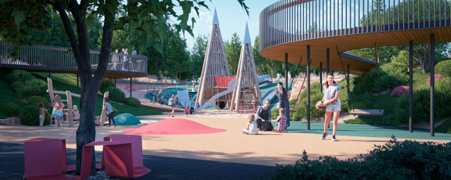 The playground. HIDE Housing Complex