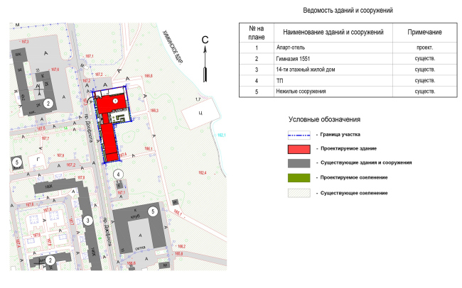 The “Steamer” house. The simplified location plan