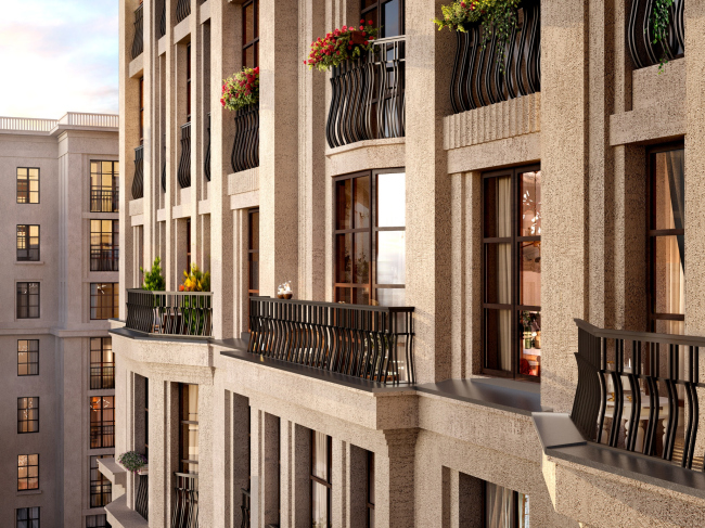 Section 3, balconies of the top floors. ID Moskovskiy