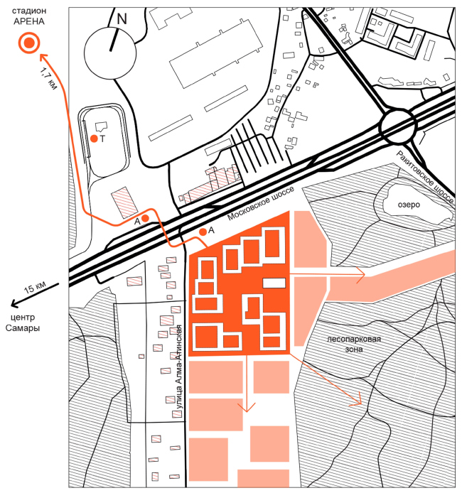 Концепция жилой застройки территории вблизи стадиона Арена в Самаре / конкурсный проект / 2020