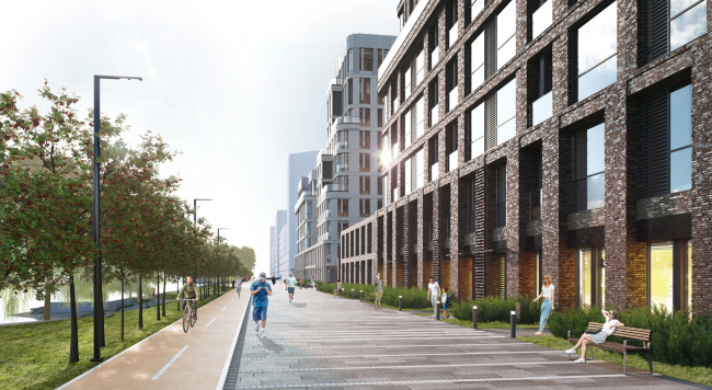 View of the promenade near Buildings 1.1, 1.4. The yards. The improvement of the territory of the NOW housing complex View of the promenade near Buildings 1.1, 1.4. The yards. The improvement of the territory of the NOW housing complex