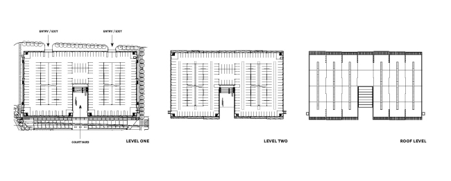 План здания. Крытая автомобильная парковка на территории штаб-квартиры Nike, Бивертон