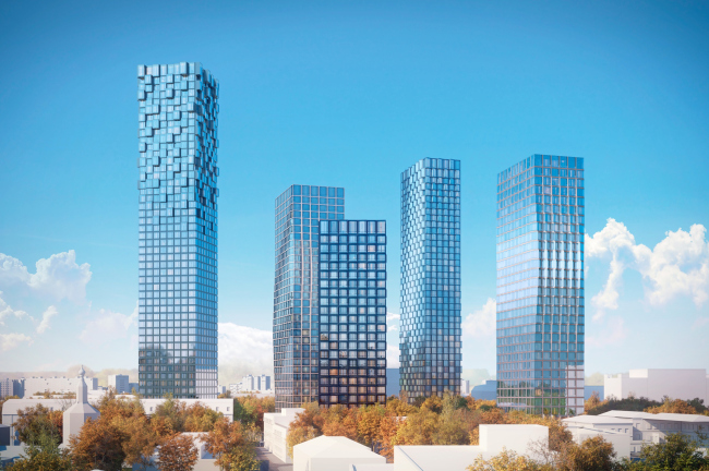 The housing complex High Life Letnikovskaya. View from the north