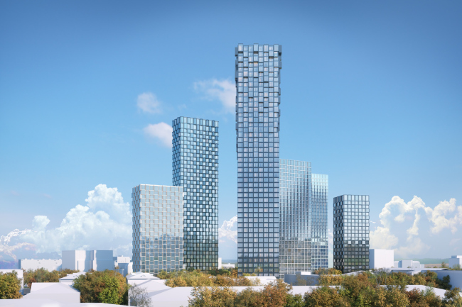 The housing complex High Life Letnikovskaya. View from the southeast