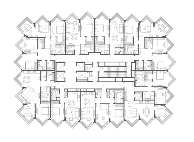 The housing complex “High Life Letnikovskaya”. Plan of Tower K1