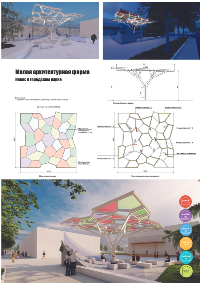 Проект навеса в городском парке Проект навеса в городском парке