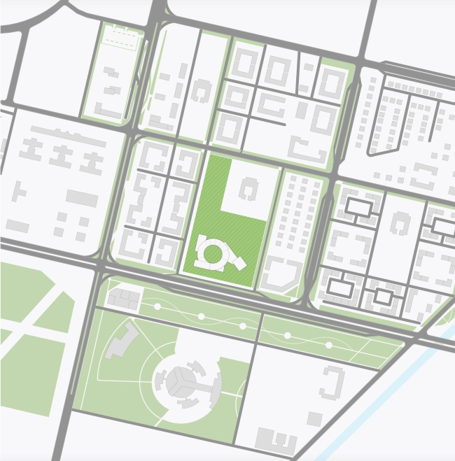 The location plan. The educational complex in Nur_Sultan, a project, 2020