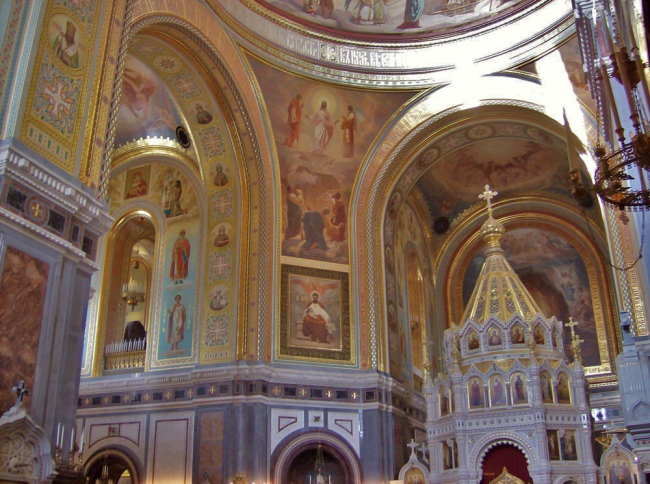 Храм Христа Спасителя, Москва. Интерьер храма 2009г
