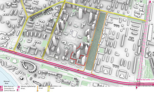 Ситуационный план расположения в составе 82 квартала. ЖК Union towers, концепция, 2021