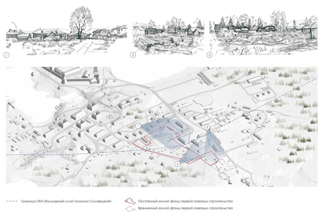 Архитектурная концепция нового жилого фонда поселка Соловецкий. Виды на преоктируемый участок