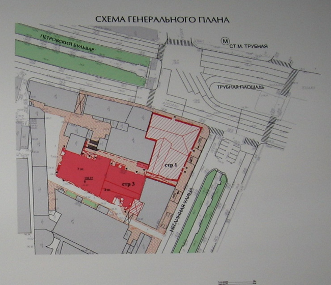 Проект реставрации, приспособления и регенерации театра Школа современной пьесы. Неглинная ул., вл. 29/14, стр. 1. Архитектры: В. Колосницин, Л. Лазарева и др. Генплан Проект реставрации, приспособления и регенерации театра Школа современной пьесы. Неглинная ул., вл. 29/14, стр. 1. Архитектры: В. Колосницин, Л. Лазарева и др. Генплан