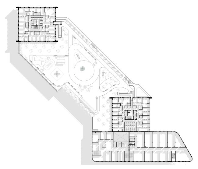 Plan on the elevation of the 2nd floor. “Na Turgeneva” housing complex