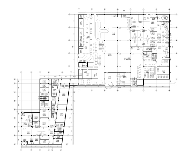 The Tobolsk airport. Plan of the terminal and the office building of airport services