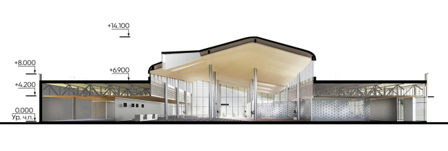 The Tobolsk airport. A cross section view