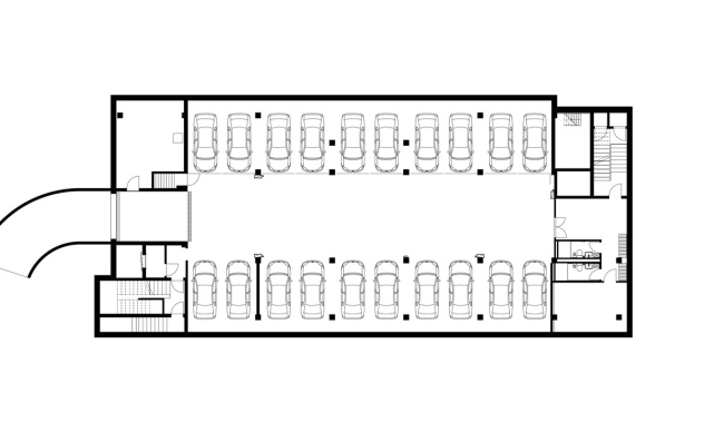 Подземная парковка, план. MULTISPACE, здание «гибкого офиса» в 1-м Щипковском переулке