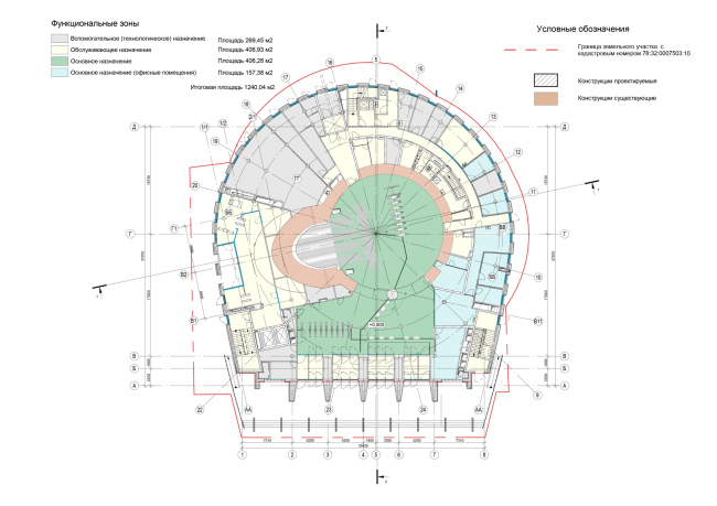 Реконструкция вестибюля станции метрополитена «Фрунзенская» с созданием Единого диспетчерского центра январь 2022. План 1 этажа на отм. 0.000