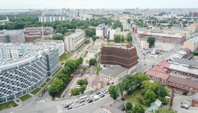 Гостиница на Уральской. Вариант 2. Панорамный вид в створе улиц Железноводской и Одоевского