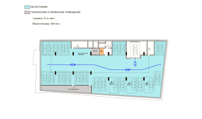 Level Streshnevo “Vostok”. THe plan of the -1 floor