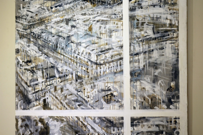 Воображаемый вид на Париж, включая Центр Помпиду. Domus Maxima. Выставка Валерия Кошлякова в Анфиладе Музея архитектуры, 2022