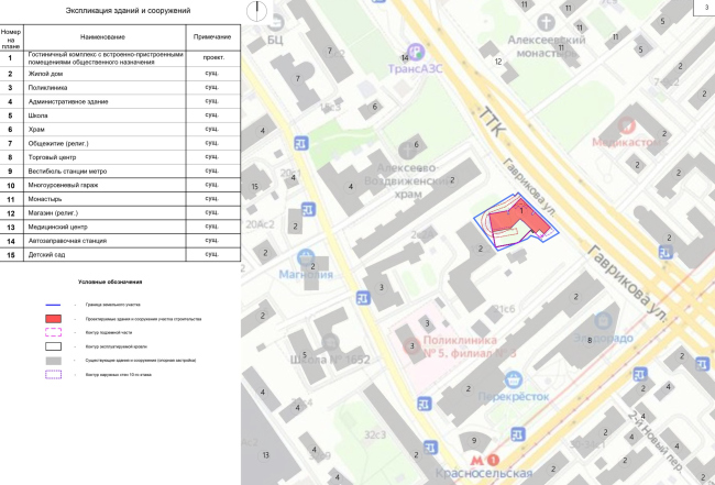 Hotel in Krasnoselsky district. Location plan