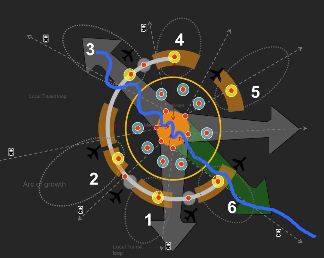 Model of the nearest Agglomeration belt. The concept of the “Big Moscow” competition, 2012