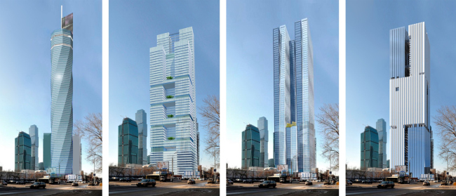 The competition project for Site 20 of the Moscow City. Height 240m / 2010