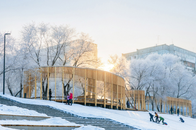 Парковый павильон «Забор» в Красноярске