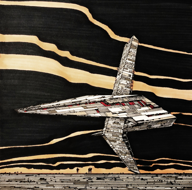 The Weightlessness drawing kept in the museum of architectural drawing in Berlin