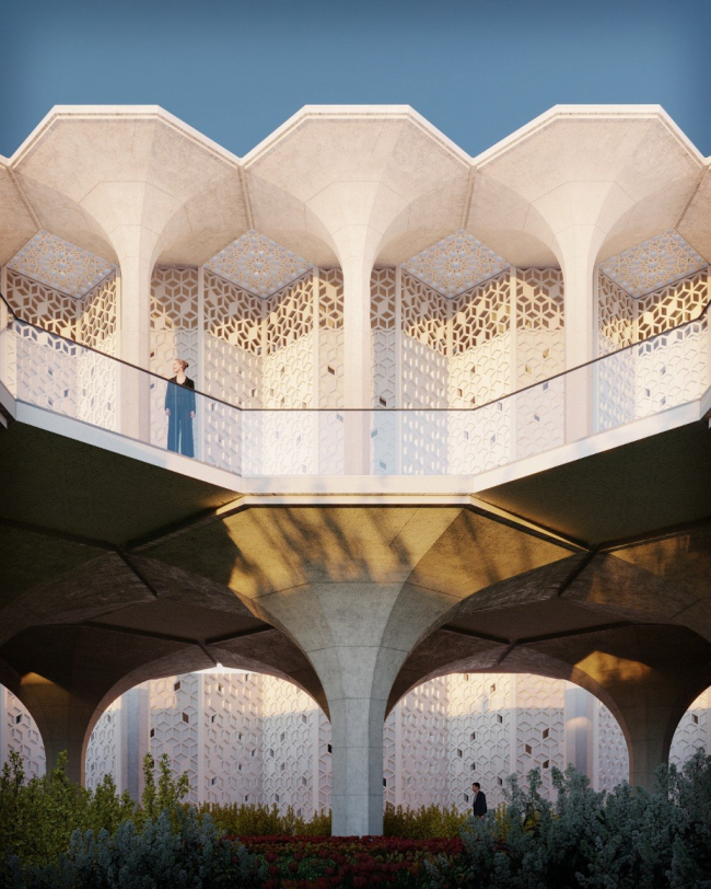 Эскизный проект Соборной мечети в Казани. Деревья из бетона