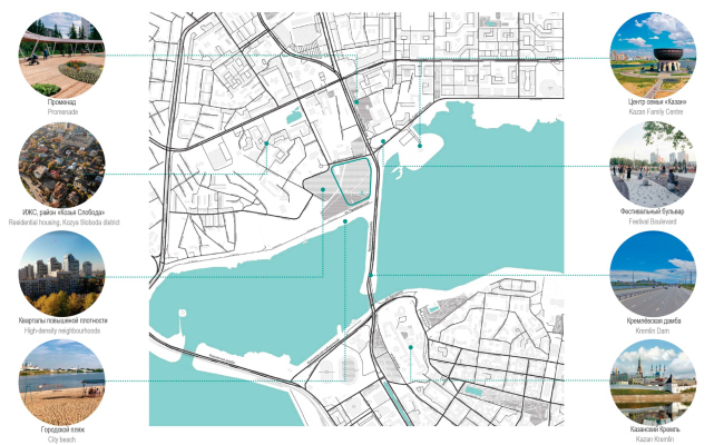 Preliminary design of the Cathedral Mosque in Kazan. The character of the environment